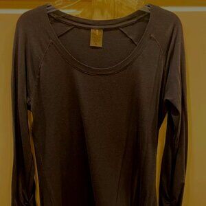 Calia Black Ruched long Sleeve Crew Neck Active Wear T-Shirt Top XL